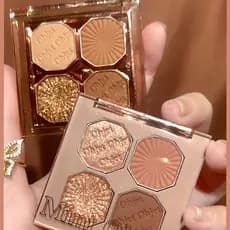 Dikalu diamante genuíno de quatro cores rosa à prova d'água Blush iluminador paleta de sombras rosa maquiagem iluminador