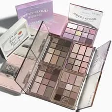 DIKALU Paleta de sombras multifuncional de 12 cores Blush Paleta de contorno de alto brilho Paleta multifuncional integr
