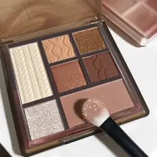 Zohe âmbar leite café paleta de sombras sete cores baixa saturação Blush destaque nariz sombra contorno paleta abrangent