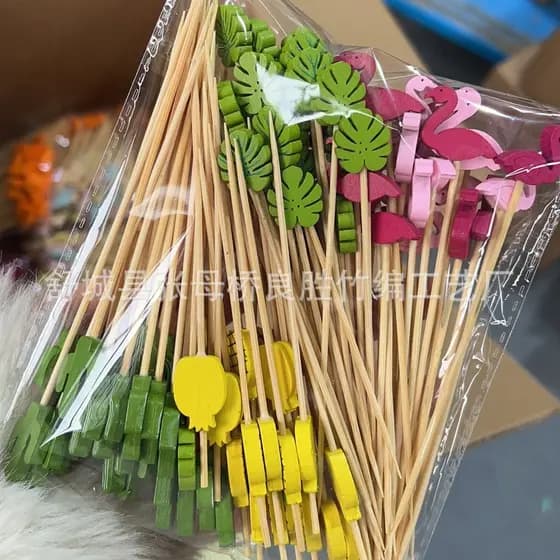Fabricante atacado 12cm varas de bambu descartáveis 100 peças/pacote tulipa Cactus vários varas de plantas cristalizadas