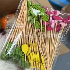 Fabricante atacado 12cm varas de bambu descartáveis 100 peças/pacote tulipa Cactus vários varas de plantas cristalizadas