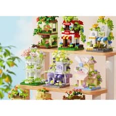 Bloco de construção educacional loja rua vista modelo montagem brinquedos crianças presentes