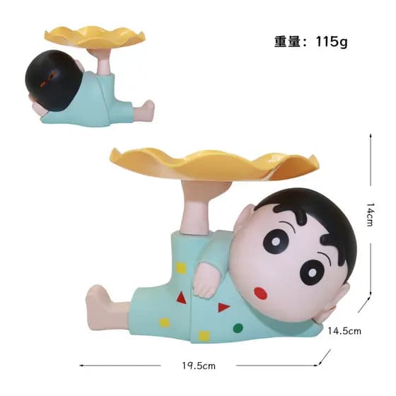 Crayon Shin-Chan bandeja ornamentos entrada chave bandeja de armazenamento sapato gabinete decoração Desktop Piggy Ban