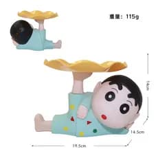 Crayon Shin-Chan bandeja ornamentos entrada chave bandeja de armazenamento sapato gabinete decoração Desktop Piggy Ban