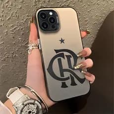Adequado para iPhone 11/12/13/14/15/16/17 Pro Max Flamengo CR Logo Capa de telefone bonita