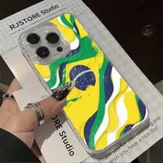 Adequado para iPhone 11/12/13/14/15/16/17 Pro Max Brasil Flag Glacier Capa de telefone resistente a choques