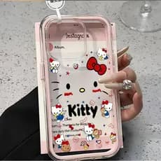 Adequado para iPhone 11/12/13/14/15/16/17 Pro Max Cartoon Hello Kitty Capa de telefone simples resistente a choques