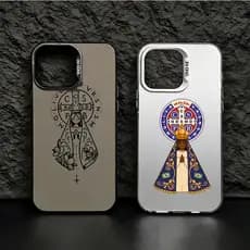 Adequado para iPhone 11/12/13/14/15/16/17 Pro Max Brasil Católico Guardião Capa de telefone resistente a choques