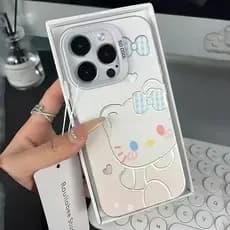 Hello Kitty em degradê Capa Capinha Para iPhone 17 16 15 14 13Pro Max SE Normal Textura metálica premium Anti-derrapante