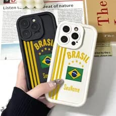 Capinha personalizada brasil amarelo para iPhone 13 norma 12 13 11 16 17 15 14 pro max 15 Plus 16 pro capa silicone
