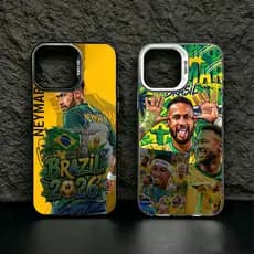 Capinha para iPhone 17/16/15 Pro Max e Samsung S23/S24 Fe Kit 2 Capinhas Neymar Jr. Brasil 2026 Anti-Choque