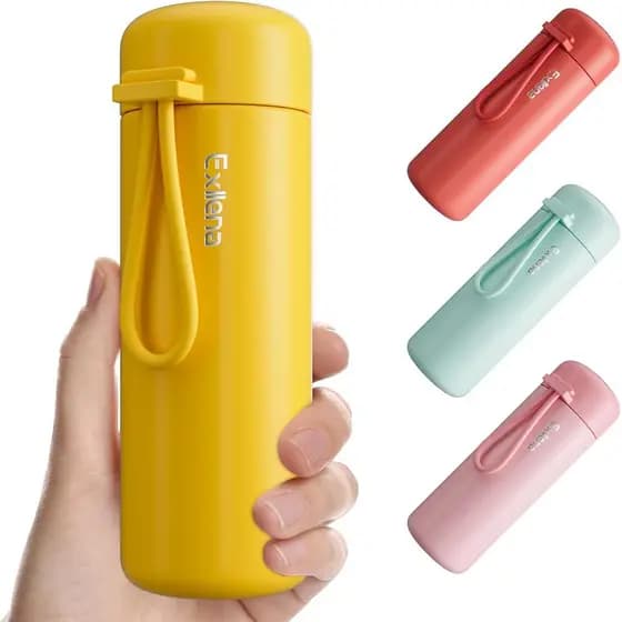 Exllena Mini 6.8oz/200ml, totalmente isolada para bebidas quentes e frias, bolsa com alça de transporte - 100% à prova d