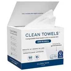 Clean Club Toalhas Limpas XL ® Toalha facial 100% biodegradável conforme certificado USDA, toalha facial descartável, ac