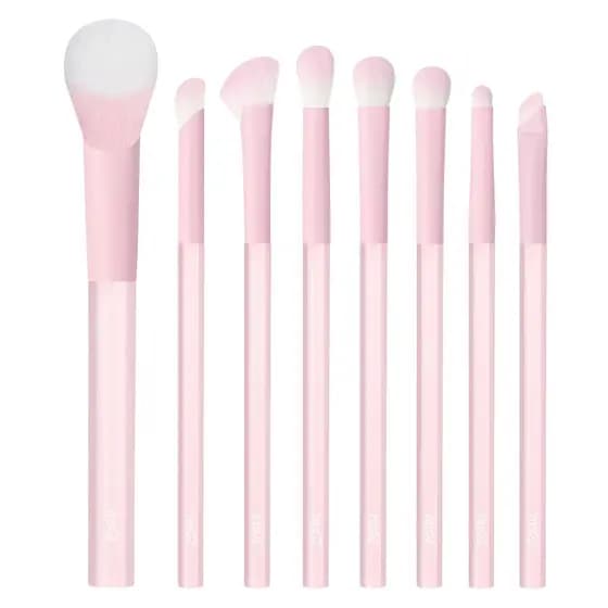 Pincéis de Maquiagem MSQ, Conjunto de 8 Pincéis de Pó com Cerdas Sintéticas para Misturar, Aplicar Sombra, Delineador, C
