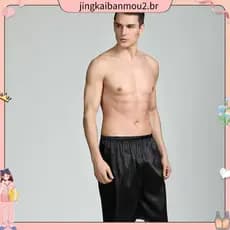 Pijamas Masculinos De Seda Giratória De Verão , Cores De Primavera E shorts Para Casa , Calças De Dormir Masculinas plus
