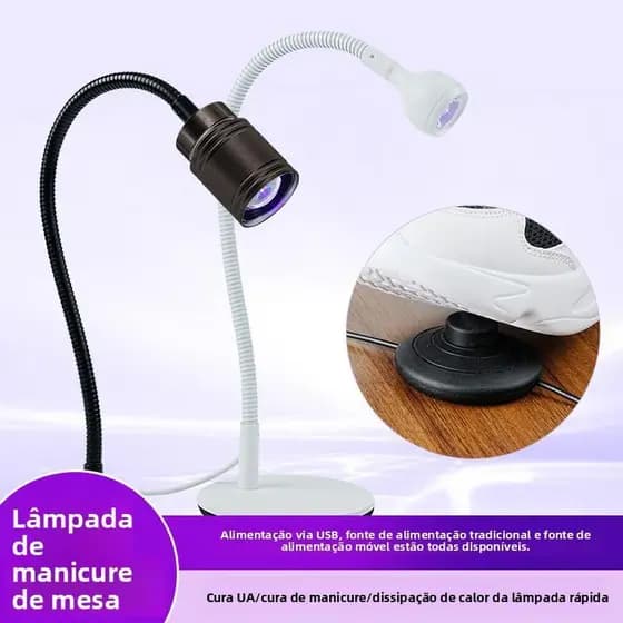 Lâmpada de Manicure UV para Pedal de mesa, nível Focal ajustável portátil, cola para fototerapia, peça de unha, lâmpada