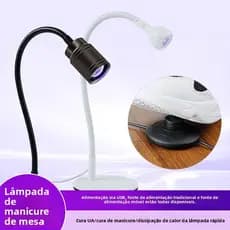 Lâmpada de Manicure UV para Pedal de mesa, nível Focal ajustável portátil, cola para fototerapia, peça de unha, lâmpada