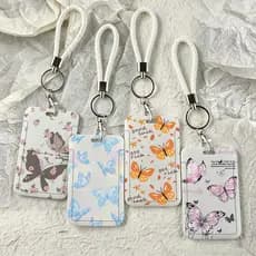Porta-Cartões De Impressão Diária Kawaii Com Cordão