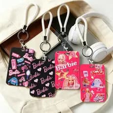Estojo Para Cartão Kawaii Barbie , Suporte Deslizante Durável Cartões De Estudante , Ônibus E Transporte Público