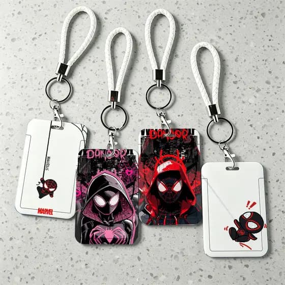 Capa Para Cartão De Identificação Marvel Spider-Man Miles Morales , Protetora Durável Cartões De Refeição Escolar , Cont