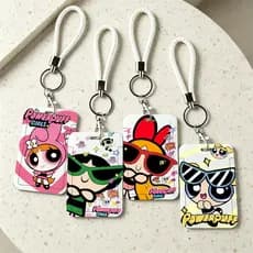 Estojo Para Cartão Kawaii Powerpuff Girls , Capa Protetora Durável Cartões De Estudante , Controle De Acesso E Uso Diári