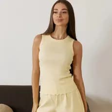 Conjunto de pijama para primavera e verão, top confortável de cor sólida e shorts, conjunto casual de duas peças para us
