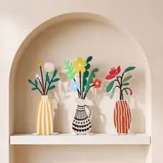 vaso decorativo vaso minimalista vaso listrado centro de mesa decoração sala decoração rack sala decoração colorida casa