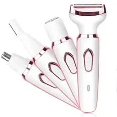 Depilador Elétrico Feminino, 4 em 1, Epilador Elétrico para Biquíni, Sobrancelha, Nariz, Rosto e Corpo, Removedor de Pel