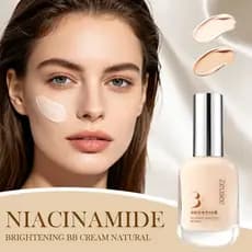 Creme BB com Niacinamida Adequado para Todos os Tipos de Pele, Tom Marfim Natural com Cobertura e Fórmula - Base Cremosa