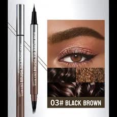 Lápis de Sobrancelha de Ponta Dupla à Prova d'Água, Altamente Pigmentado, de Longa Duração, Resistente a Manchas, Defini