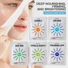 5/10/20 unidades de Máscara Facial em Ampola de Vitamina C Hidratante e Iluminadora - Máscaras em Tecido Hidratantes e C