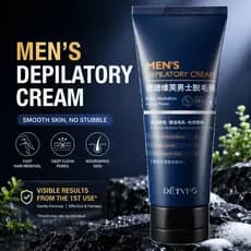 Creme Depilatório Suavizante para Homens, Creme Depilatório para Axilas, Fórmula Suave, Removedor de Pelos para Braços,