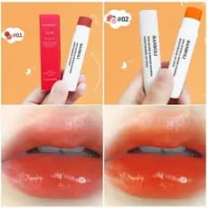 Batom Hidratante Laranja Caramelo 2 Cores, Bálsamo Labial de Longa Duração, Nutre e Protege os Lábios, Maquiagem Cosméti