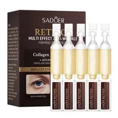 15 unidades/caixa Sérum para os Olhos com Retinol, Ampola de Uso Único para Firmar e Iluminar a Área dos Olhos, Reduzind
