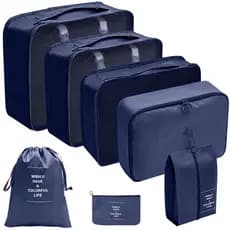 Kit 7 Pecas Bolsa Organizadoras Para Mala Roupas Bagagem Viagem