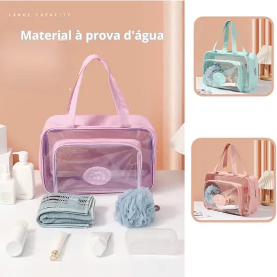 Bolsa de Natação Impermeável Transparente em PVC - Bolsa de Mão e Ombro para Viagem, Praia e Atividades ao Ar Livre