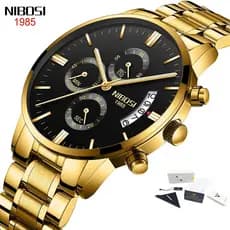 NIBOSI Relógio Masculino 2309 Original À Prova D'água Moda Esportiva De Pulso Comercial Quartzo Calendário Premium