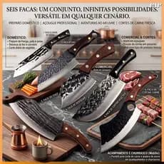Faca de cozinha forjada em aço inoxidável com bainha, faca para fatiar doméstica, afiada e fácil de guardar