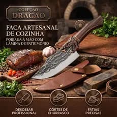 Faca de cozinha profissional de 28,5 cm em aço inoxidável forjado (ideal para churrascos)