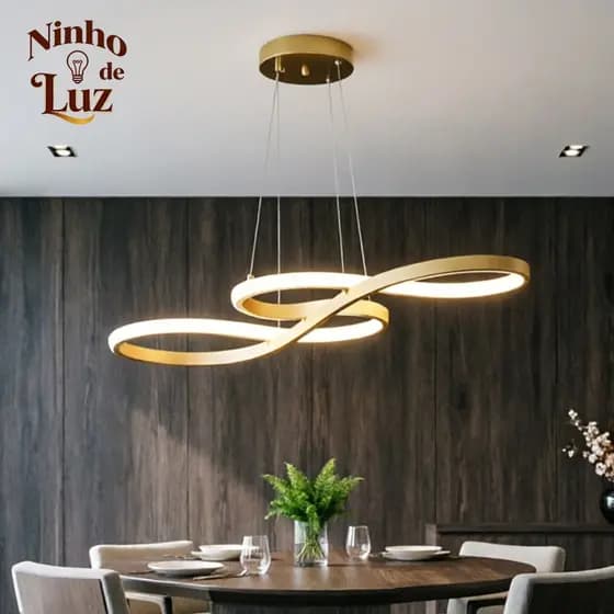Lustre Pendente LED Moderno Estilo Nórdico Minimalista Design Artístico para Sala Jantar Bar e Cozinha（110V-220V）
