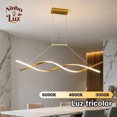 Lustre De Teto Pendente LED Design Nota Musical 3 Em 1 Moderno para Sala de Estar Quarto e Escritório（110-220V）