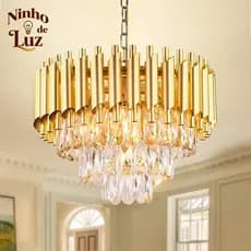 Lustre de Cristal Moderno Luxo Leve Pendente Decorativo Lâmpada G9 para Sala de Estar Sala de Jantar（110-220V）
