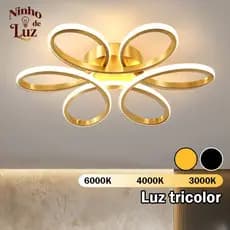 Plafon LED Moderno Lustre De Teto Flor Decorativo Econômico para Sala de Estar Quarto e Jantar（110-220V）