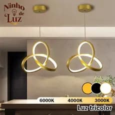 Lustre Pendente LED Moderna com Controle Remoto Econômica e Luz Suave para Sala Jantar Quarto e Corredor Luminária