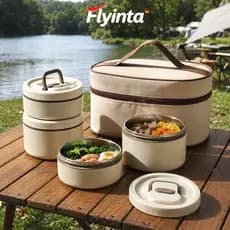 Flyinta Marmita Térmica Peças c Aço 304 Bolsa Isolante Portátil Vedação Hermética p Micro-ondas