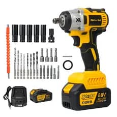 Parafusadeira  De Impacto 88v 2 Baterias Sem Fio Soquetes com Maleta Profissional