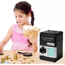Cofre Digital Infantil Cofrinho Eletrônico com Senha Depósito Automático para Notas e Moedas Brinquedo Educativo 3 4 5 6