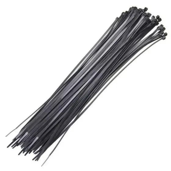 KIT 100 ABRACADEIRAS NYLON 5MM X 250MM PRETA
