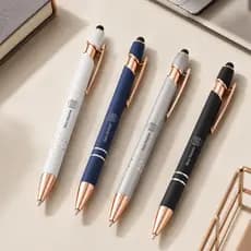 Caneta Esferográfica Metal Touch Personalizado Com Nome ou Logo Elegante Acionamento Clean Macia