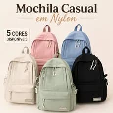 ✨ Mochila de Nylon Resistente para Notebook 14" | Ideal para Escola, Faculdade e Trabalho, Várias Cores Disponíveis